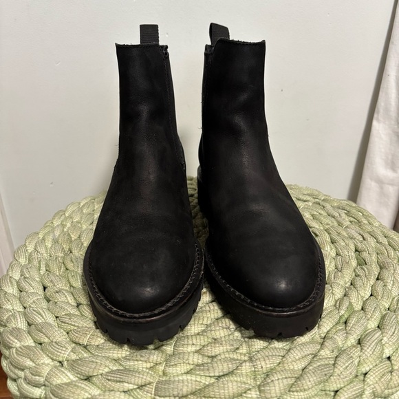 Thursday Boot Co Matte Black Leather Slip On Chelsea Combat Boots - Picture 6 of 10